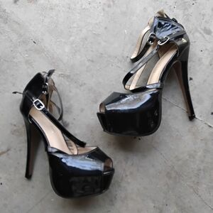 Black Patent Leather High Heels